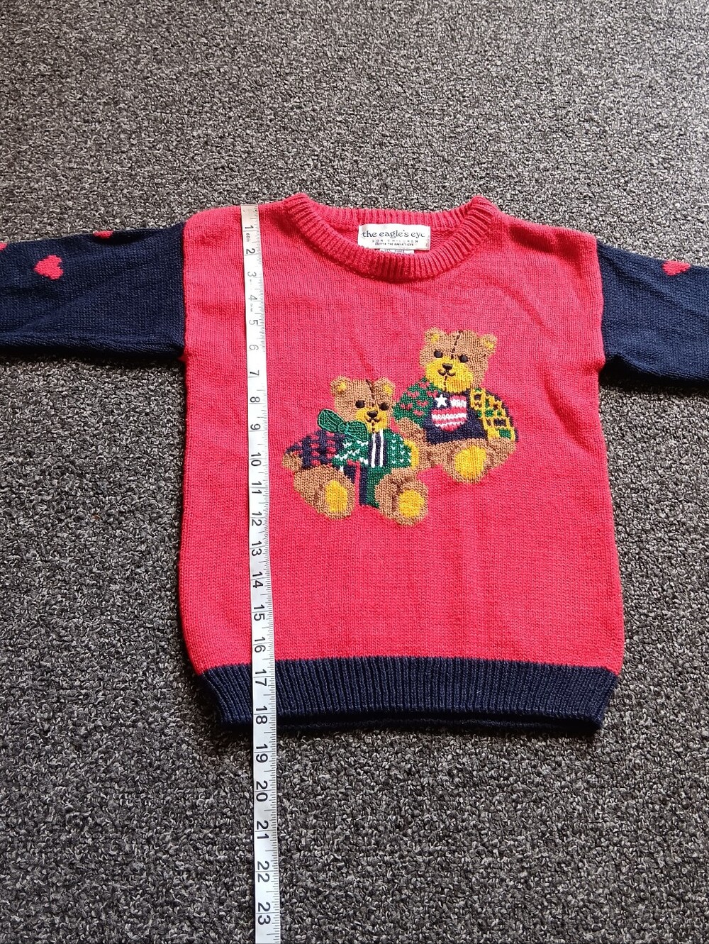 1994 Eagles Eye Kids 3T Teddy Bear Thick Knit Ugly Christmas Story Book Sweater - Picture 9 of 10